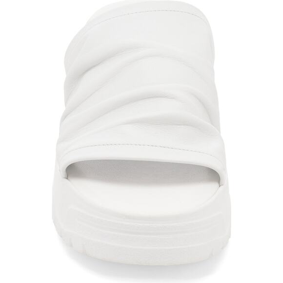 FREE PEOPLE Poolside sporty white open toe sandals leather slides Sz 40 / 10 NEW - Picture 2 of 8